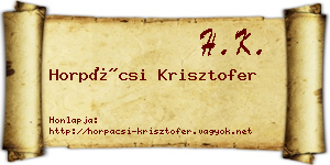 Horpácsi Krisztofer névjegykártya
