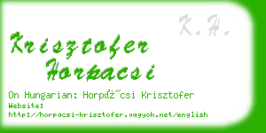 krisztofer horpacsi business card